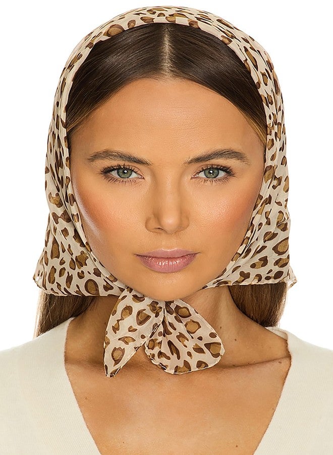 CXQRR Summer-Cheetah-Scarf for Women-Lightweight Square Elegant Wrap Neck Leopard-Fashion Feeling Head Scarfs 26× 26 Inches - Image 4
